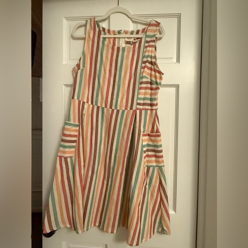 NWT Mata Traders Ice Cream Stripe Dress Size Large